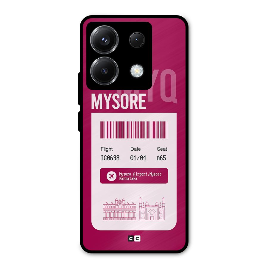 Mysore Boarding Pass Metal Back Case for Poco X6