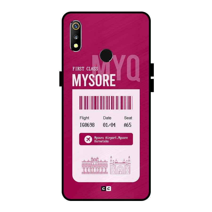 Mysore Boarding Pass Metal Back Case for Realme 3i