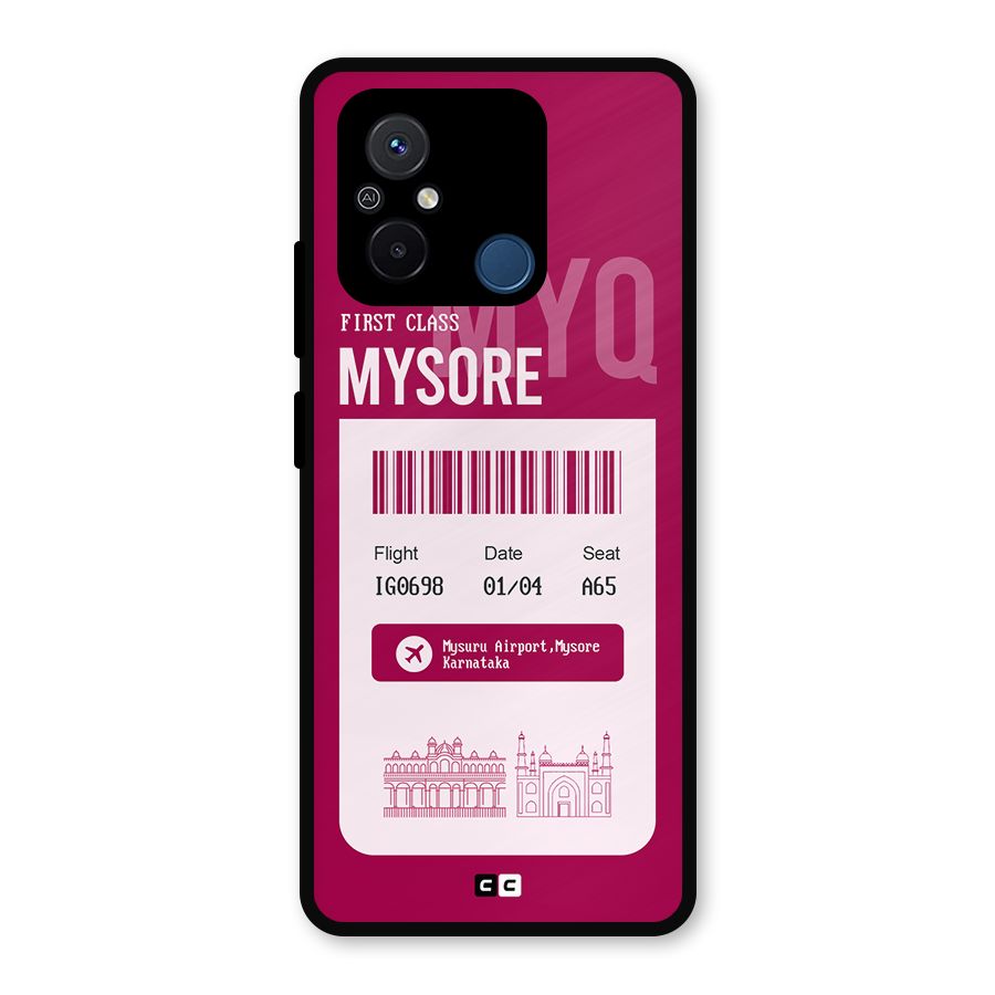 Mysore Boarding Pass Metal Back Case for Redmi 12C