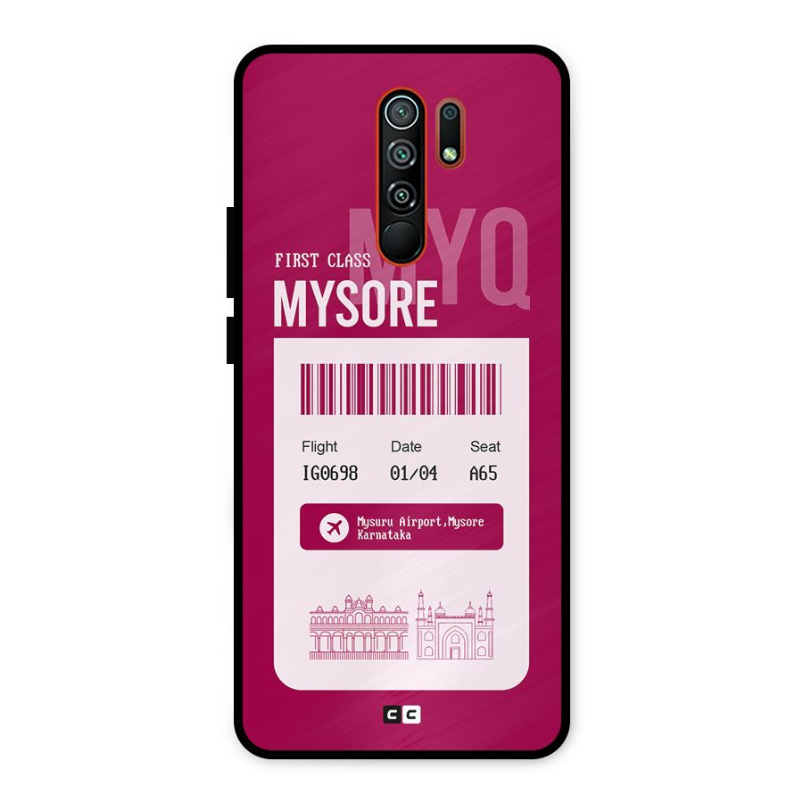 Mysore Boarding Pass Metal Back Case for Redmi 9 Prime