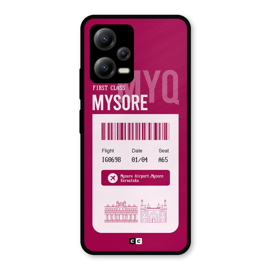 Mysore Boarding Pass Metal Back Case for Redmi Note 12 5G