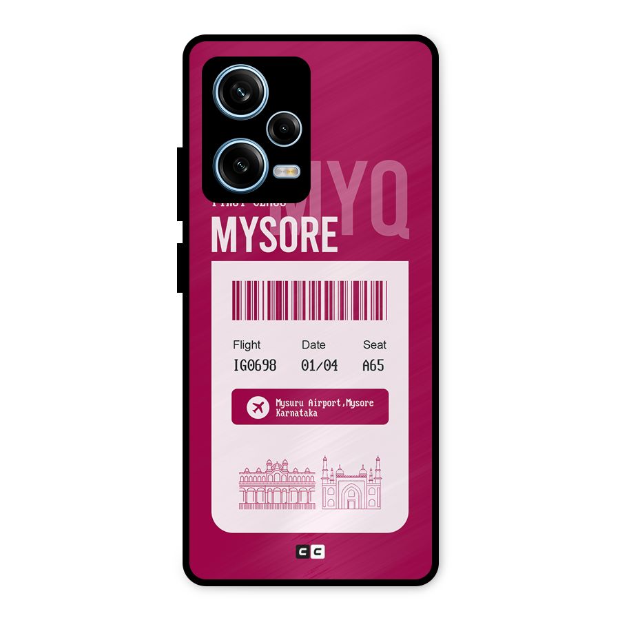 Mysore Boarding Pass Metal Back Case for Redmi Note 12 Pro
