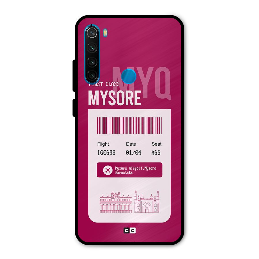 Mysore Boarding Pass Metal Back Case for Redmi Note 8