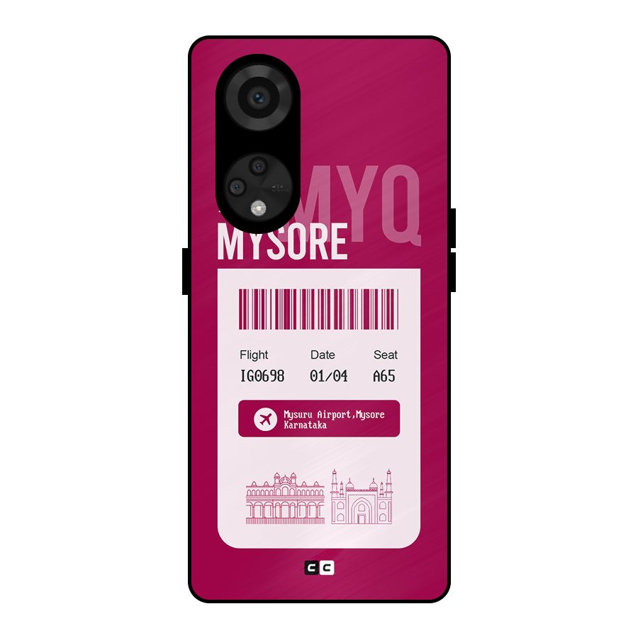 Mysore Boarding Pass Metal Back Case for Reno8 T 5G