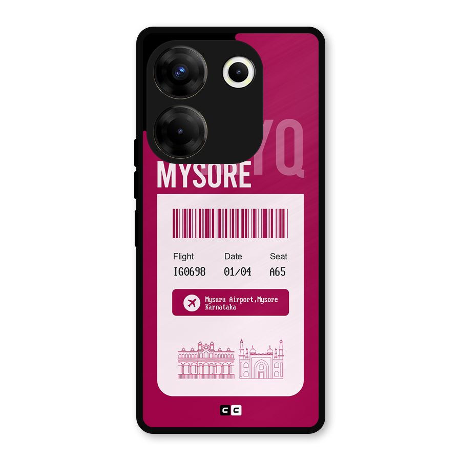 Mysore Boarding Pass Metal Back Case for Tecno Camon 20 Pro