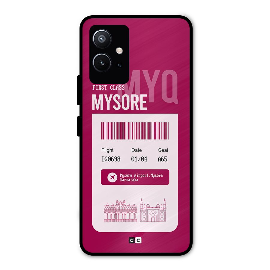 Mysore Boarding Pass Metal Back Case for Vivo T1 5G