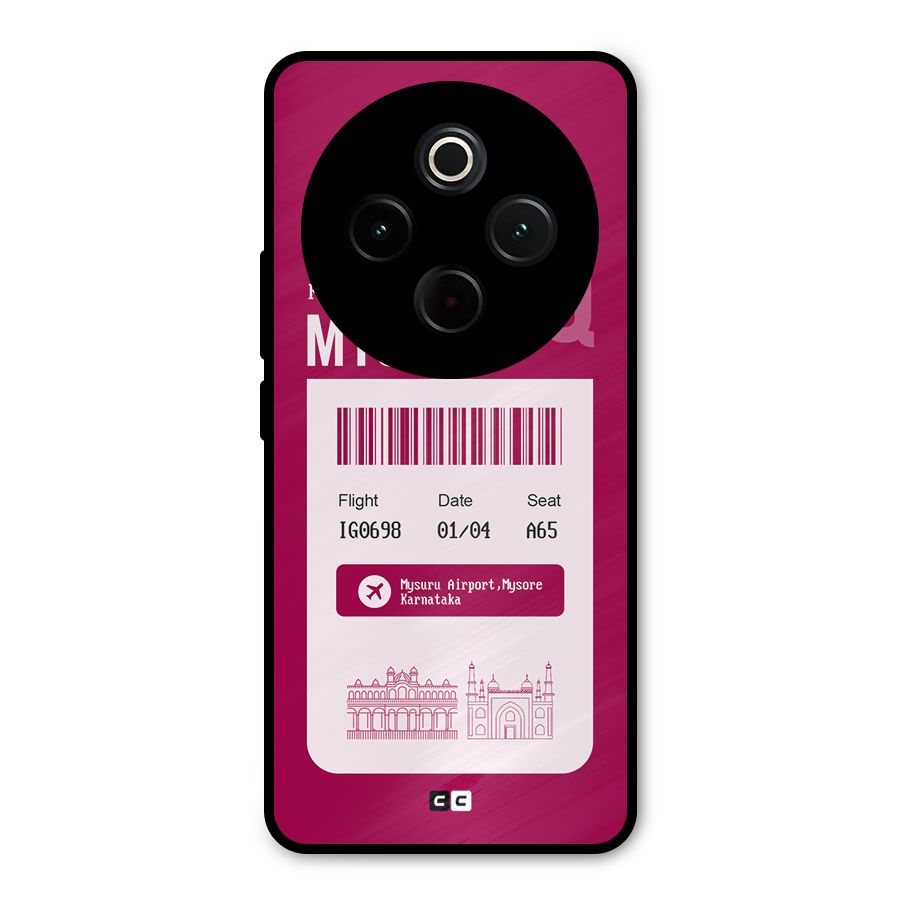 Mysore Boarding Pass Metal Back Case for Vivo T4