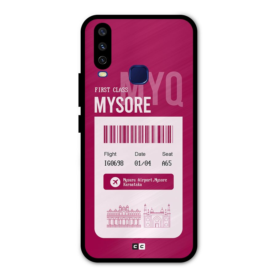 Mysore Boarding Pass Metal Back Case for Vivo V17