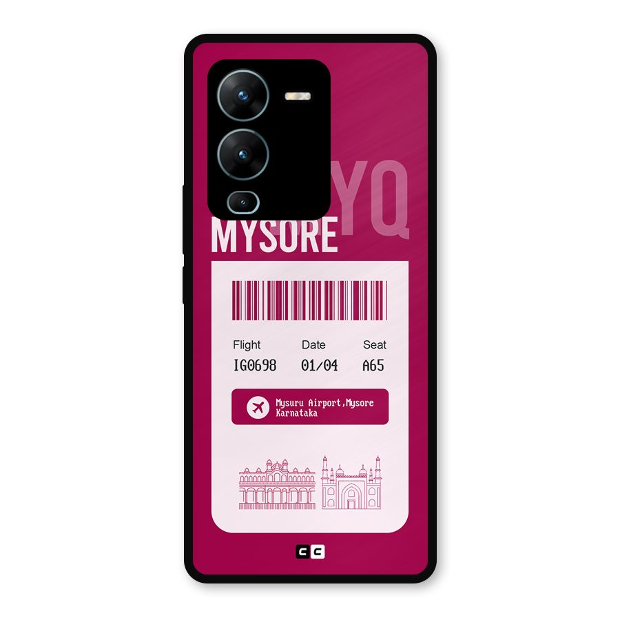 Mysore Boarding Pass Metal Back Case for Vivo V25 Pro