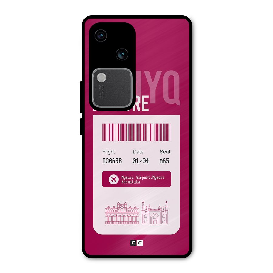 Mysore Boarding Pass Metal Back Case for Vivo V30 Pro