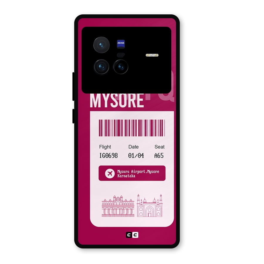 Mysore Boarding Pass Metal Back Case for Vivo X80