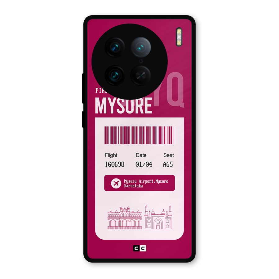 Mysore Boarding Pass Metal Back Case for Vivo X90 Pro
