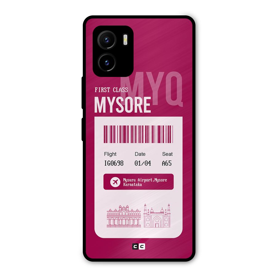 Mysore Boarding Pass Metal Back Case for Vivo Y15s