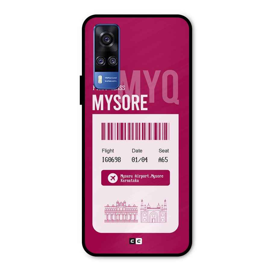 Mysore Boarding Pass Metal Back Case for Vivo Y31