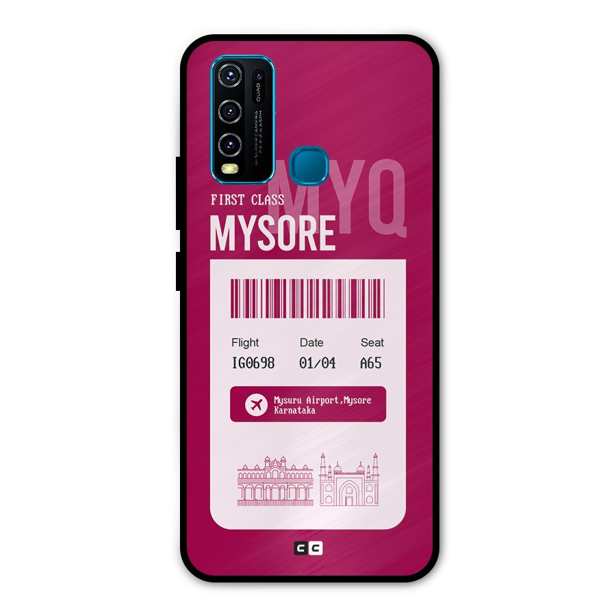 Mysore Boarding Pass Metal Back Case for Vivo Y50