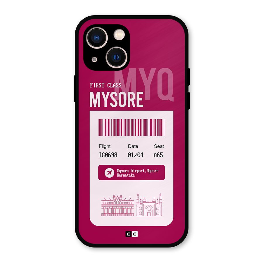 Mysore Boarding Pass Metal Back Case for iPhone 13