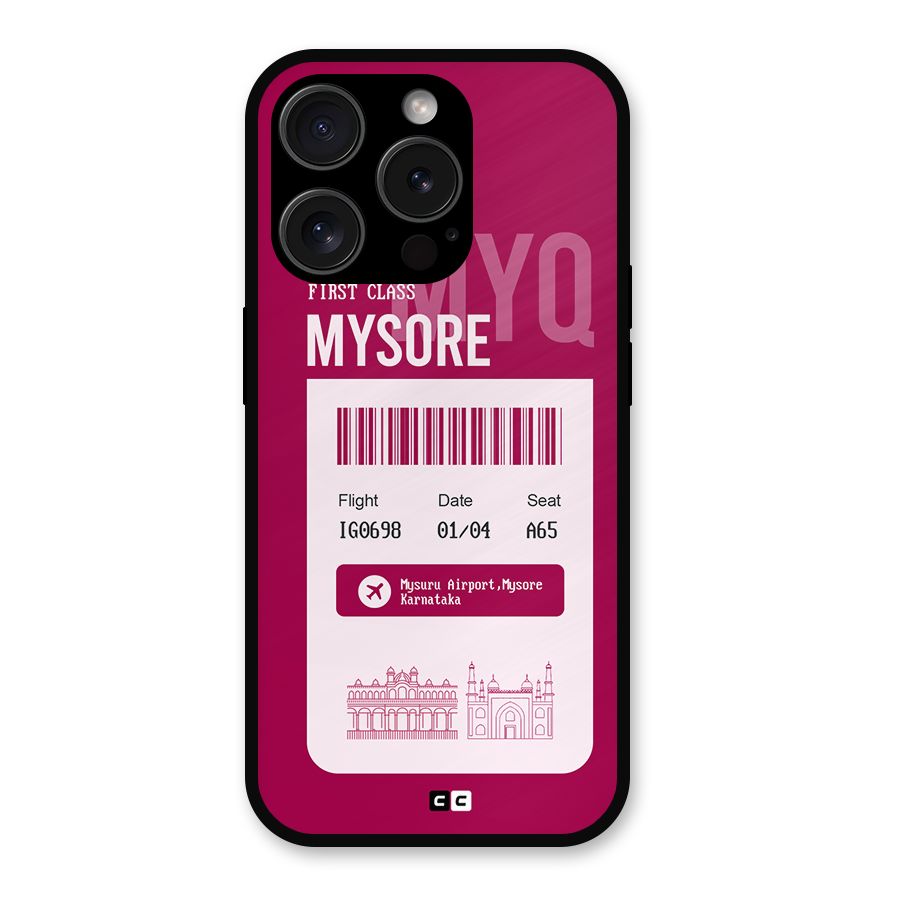 Mysore Boarding Pass Metal Back Case for iPhone 15 Pro