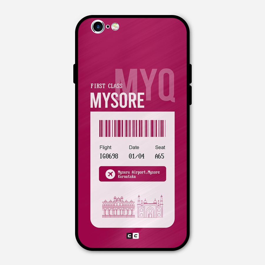 Mysore Boarding Pass Metal Back Case for iPhone 6 6s