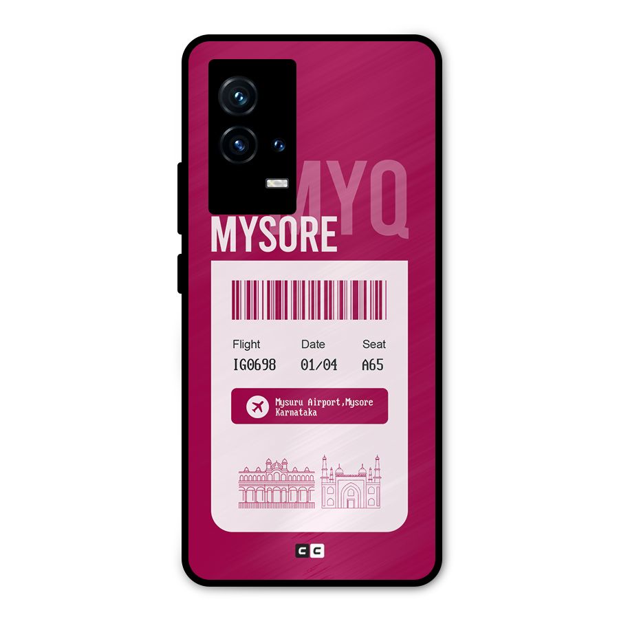 Mysore Boarding Pass Metal Back Case for iQOO 9 5G