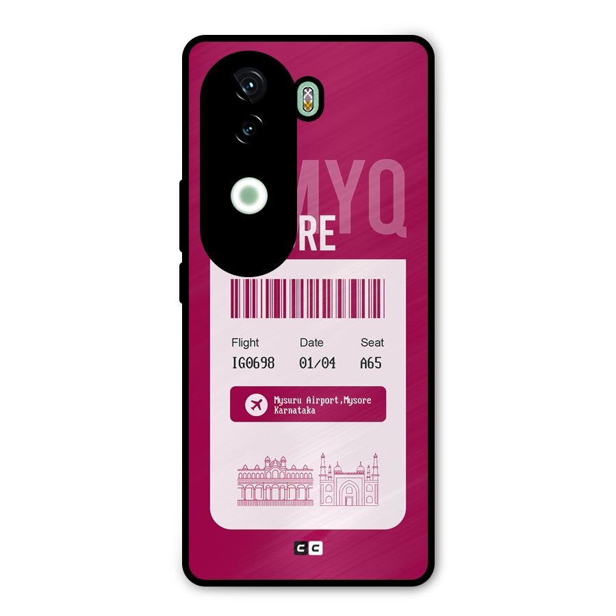 Mysore Boarding Pass Metal Back Case for iQOO Z9s