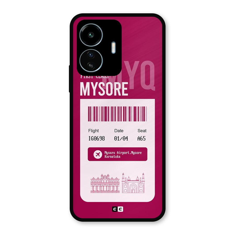 Mysore Boarding Pass Metal Back Case for vivo iQOO Z6 Lite 5G