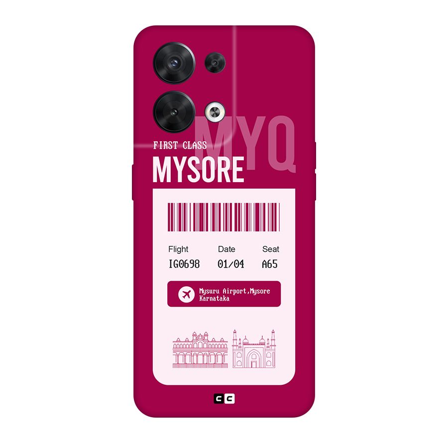 Mysore Boarding Pass Original Polycarbonate Back Case for Oppo Reno8 5G