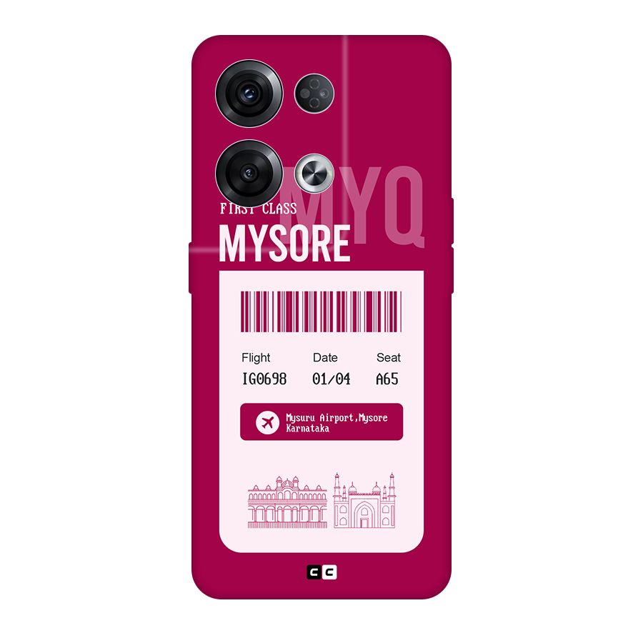 Mysore Boarding Pass Original Polycarbonate Back Case for Oppo Reno8 Pro 5G