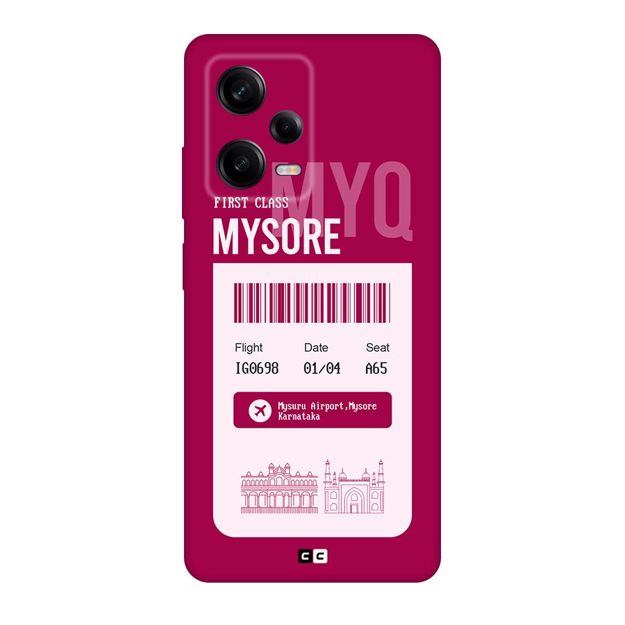 Mysore Boarding Pass Original Polycarbonate Back Case for Redmi Note 12 Pro