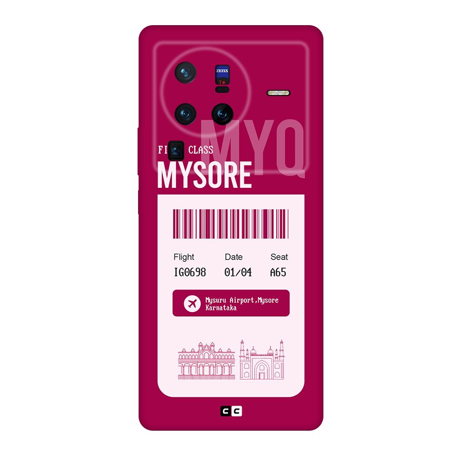 Mysore Boarding Pass Original Polycarbonate Back Case for Vivo X80