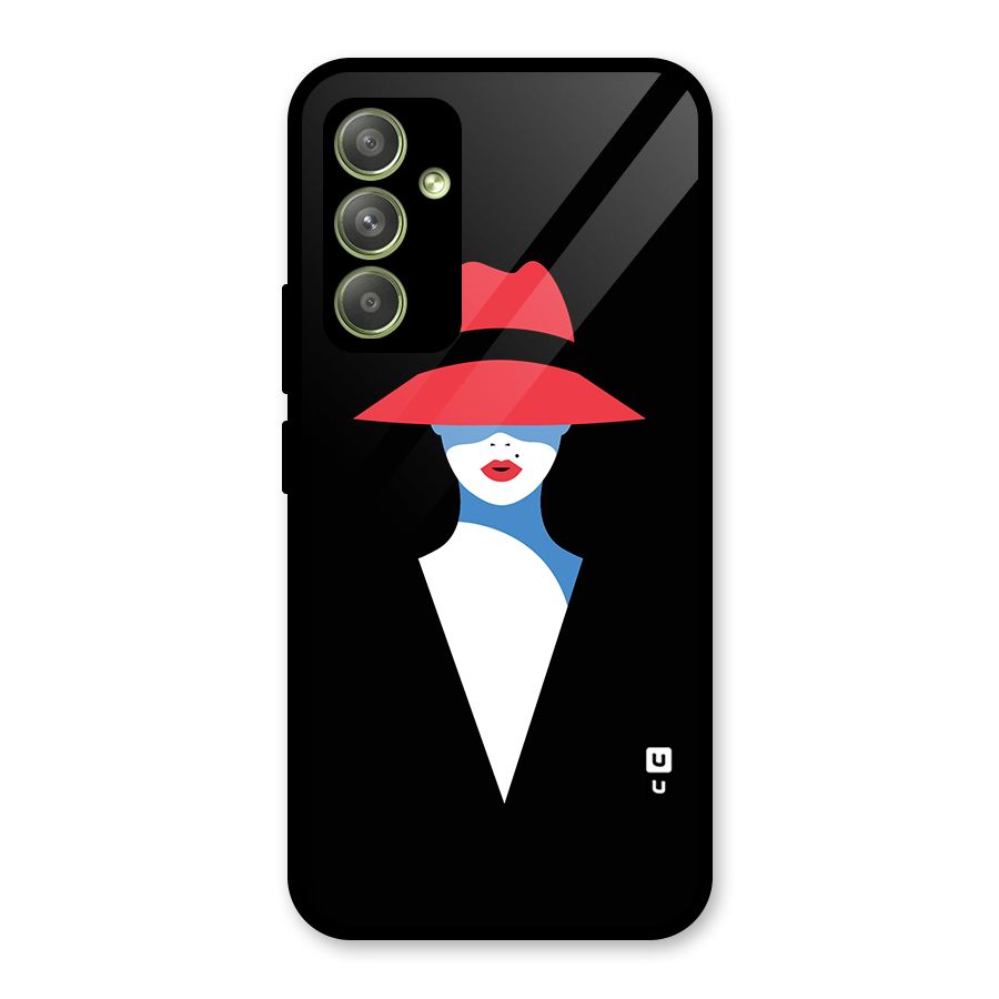 Mysterious Woman Illustration Glass Back Case for Galaxy A54