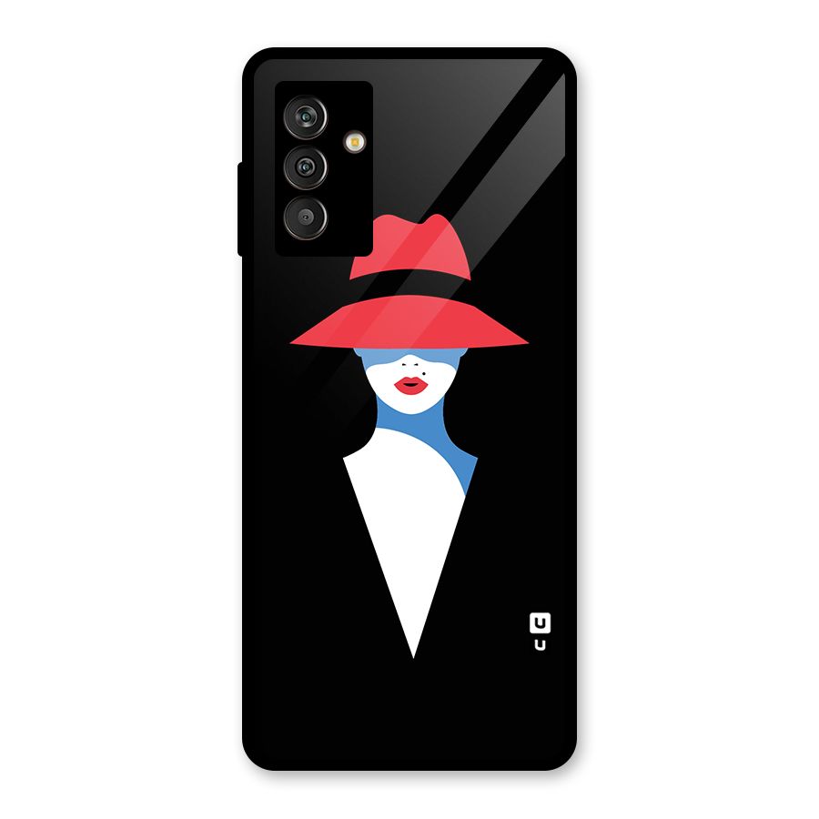 Mysterious Woman Illustration Glass Back Case for Galaxy M13