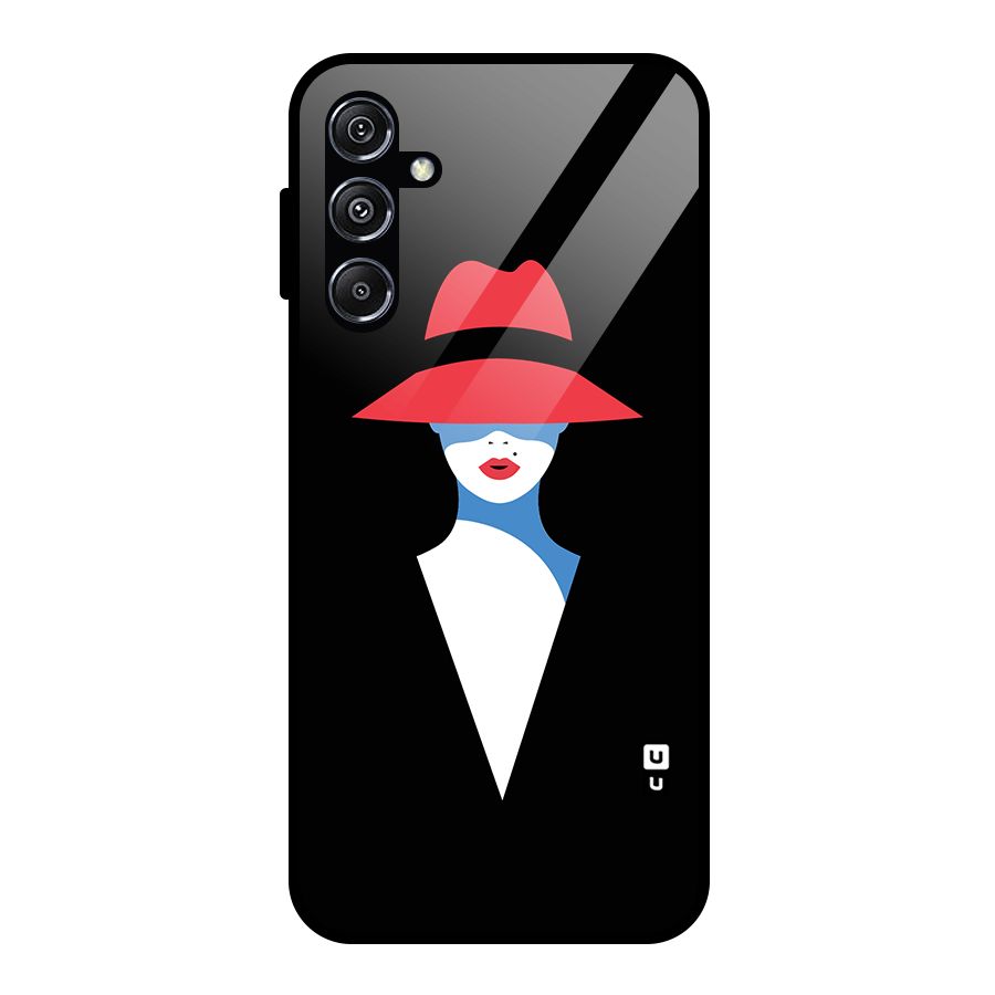 Mysterious Woman Illustration Glass Back Case for Galaxy M34 5G