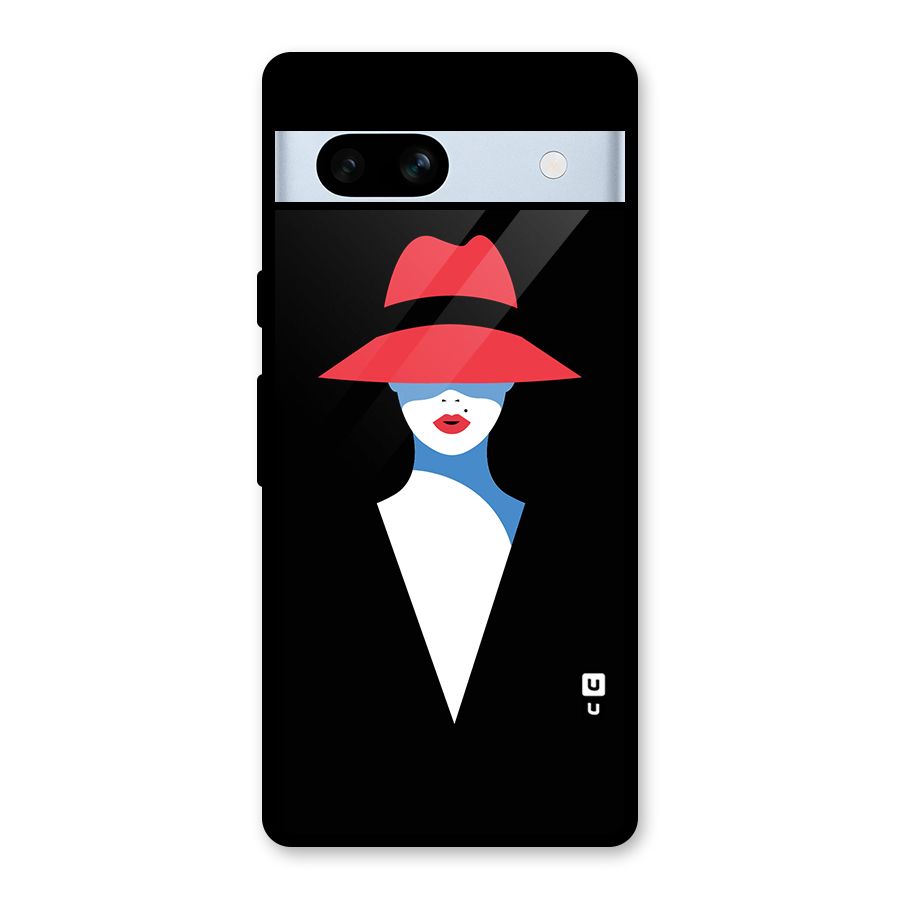 Mysterious Woman Illustration Glass Back Case for Google Pixel 7a