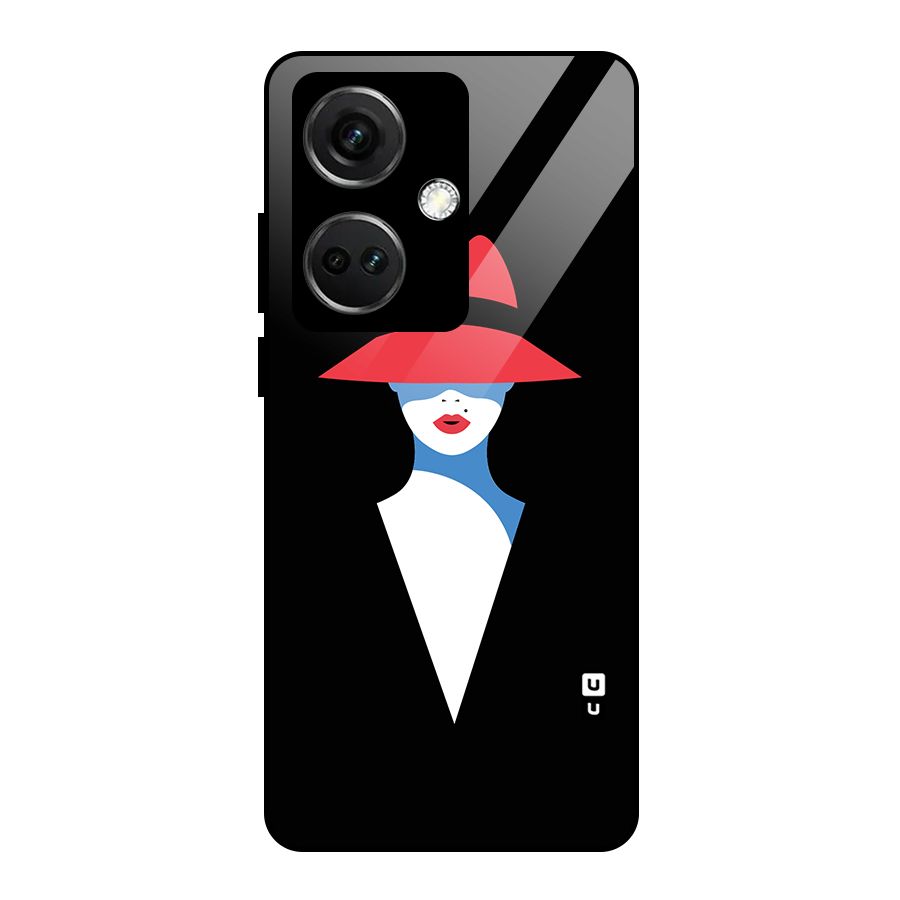 Mysterious Woman Illustration Glass Back Case for OnePlus Nord CE 3 5G