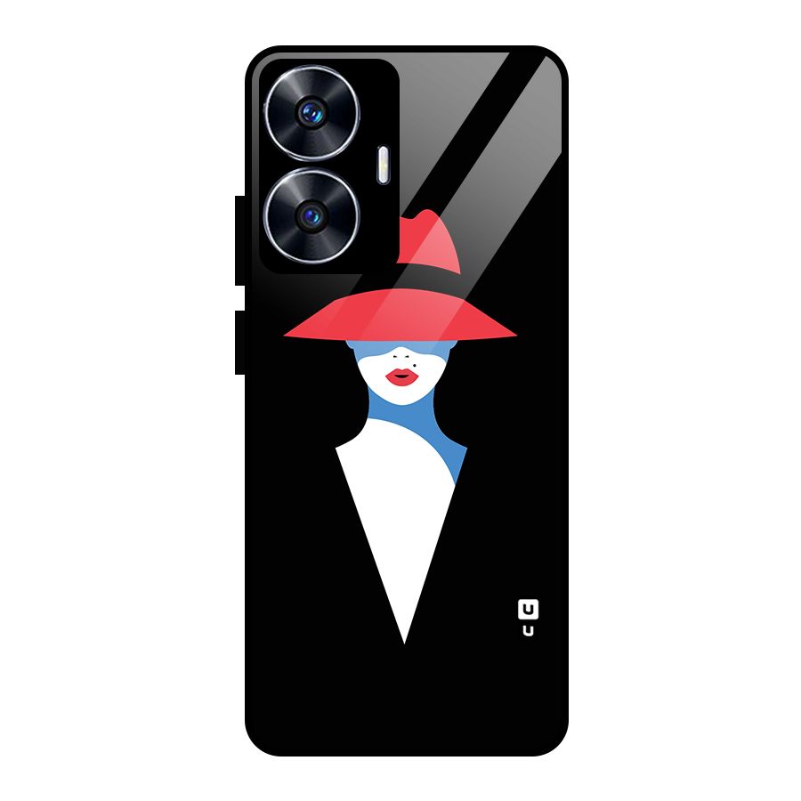 Mysterious Woman Illustration Glass Back Case for Realme Narzo N55