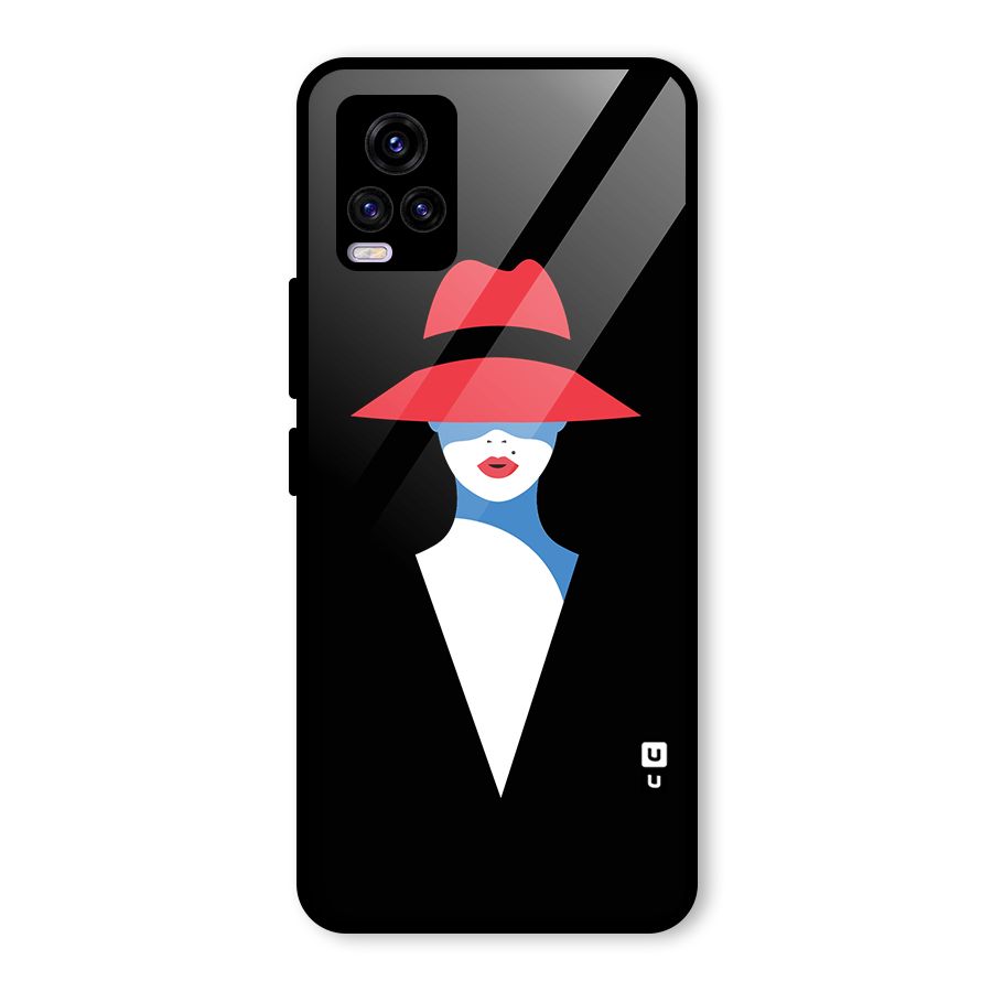 Mysterious Woman Illustration Glass Back Case for Vivo V20 2021