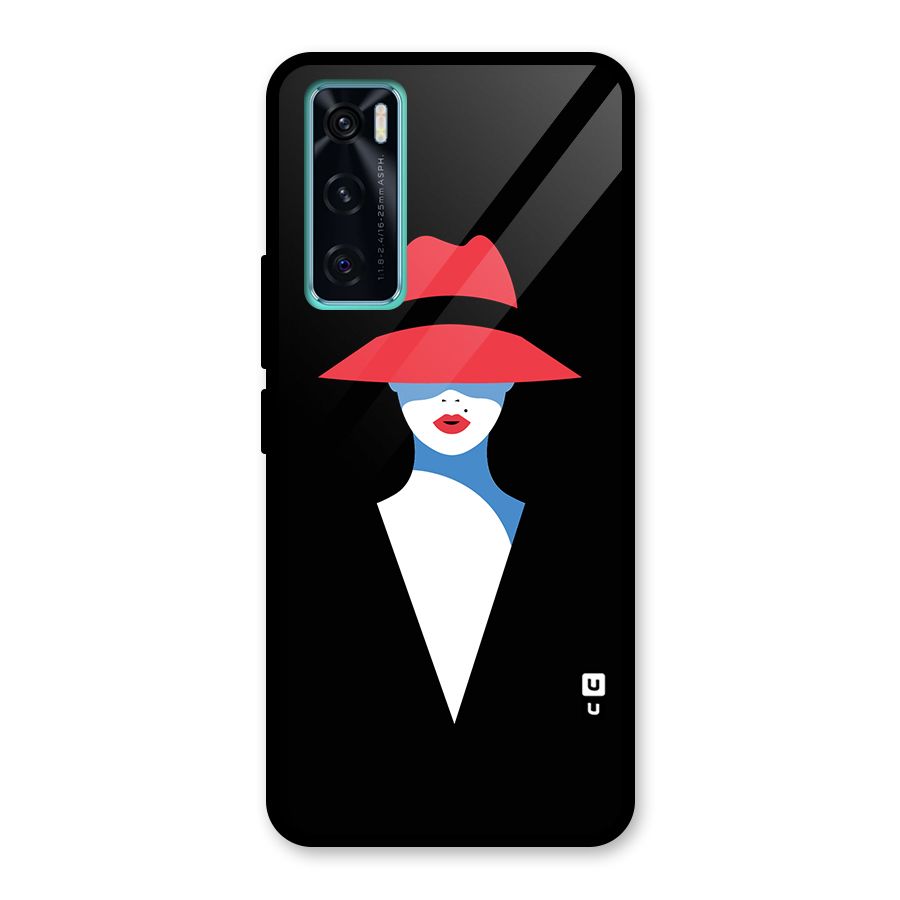 Mysterious Woman Illustration Glass Back Case for Vivo V20 SE