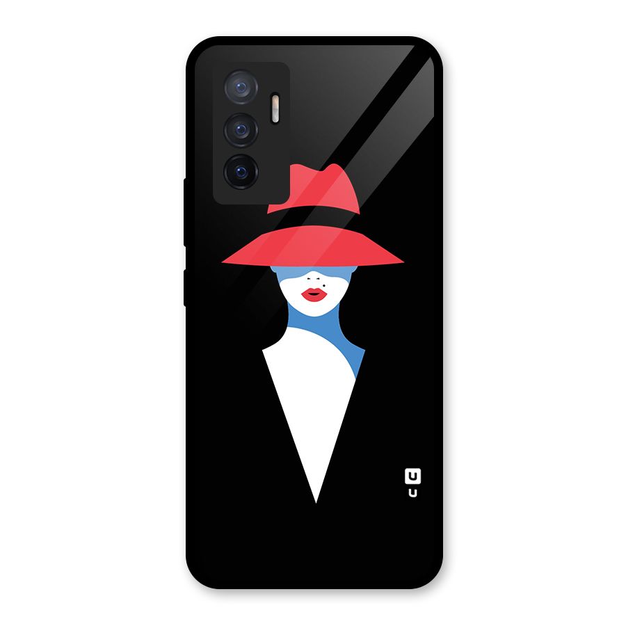 Mysterious Woman Illustration Glass Back Case for Vivo V23e