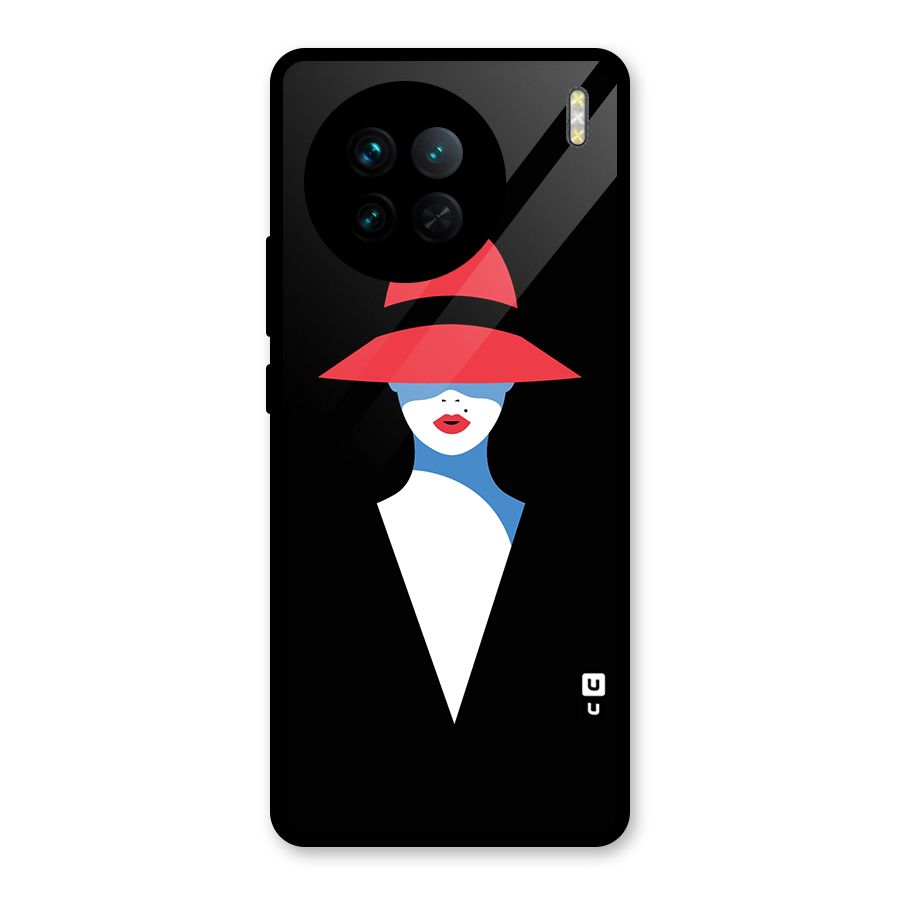Mysterious Woman Illustration Glass Back Case for Vivo X90