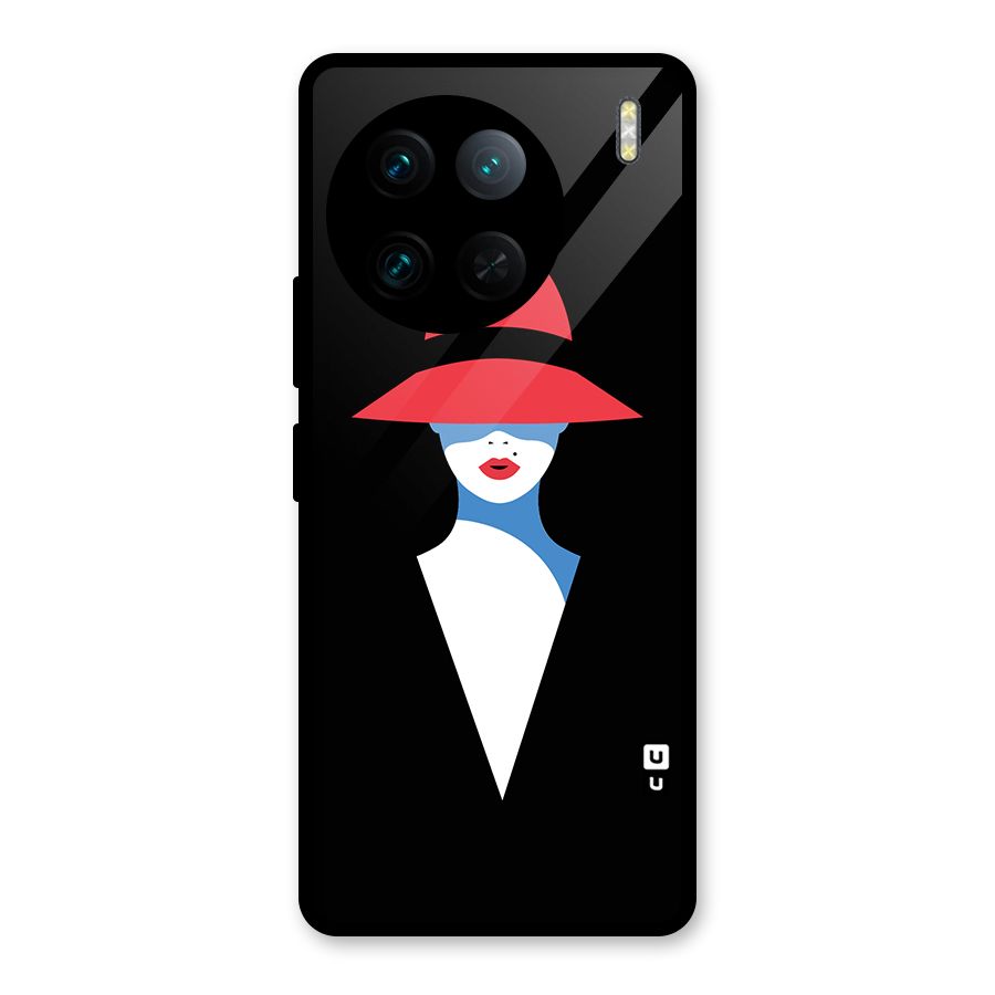 Mysterious Woman Illustration Glass Back Case for Vivo X90 Pro