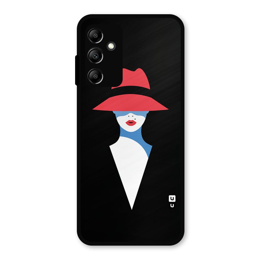 Mysterious Woman Illustration Metal Back Case for Galaxy A14 5G