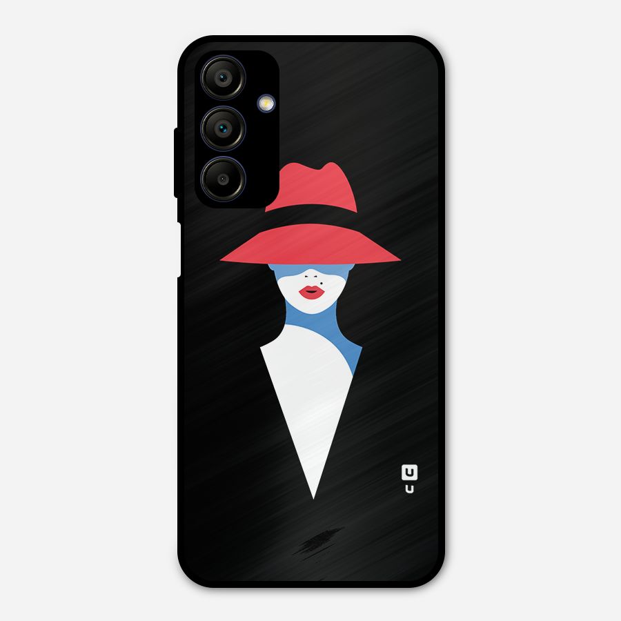Mysterious Woman Illustration Metal Back Case for Galaxy A15 5G