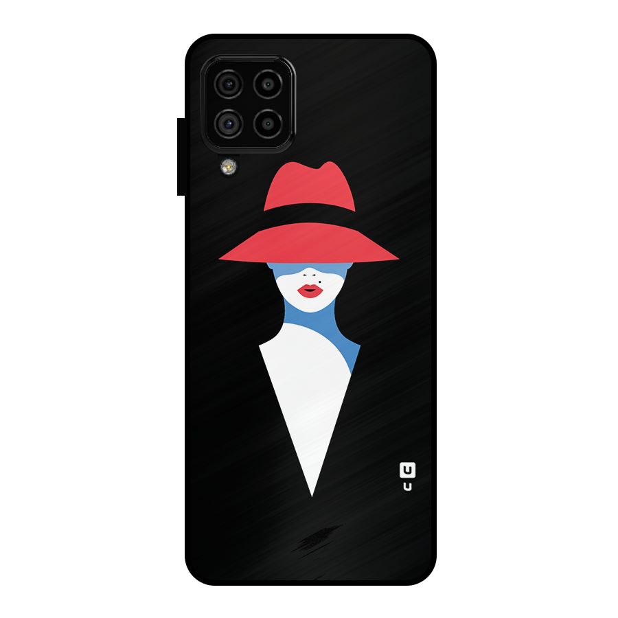 Mysterious Woman Illustration Metal Back Case for Galaxy A22 4G
