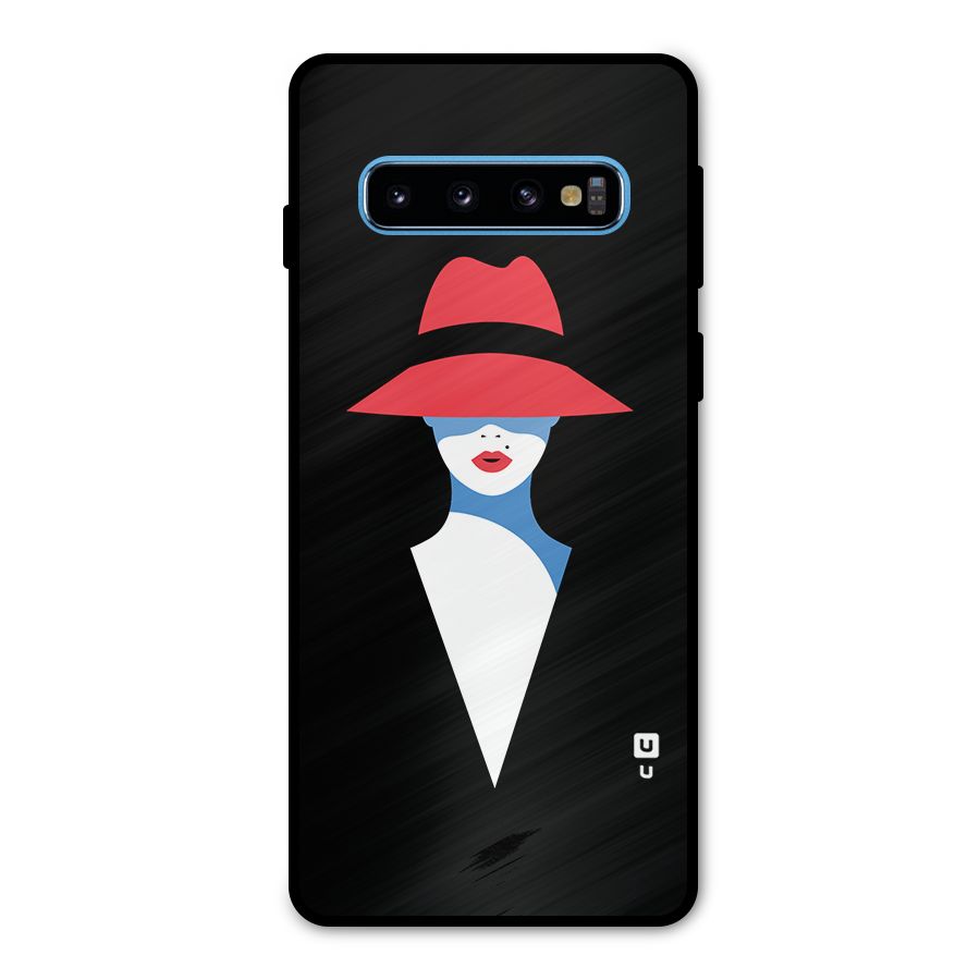 Mysterious Woman Illustration Metal Back Case for Galaxy S10