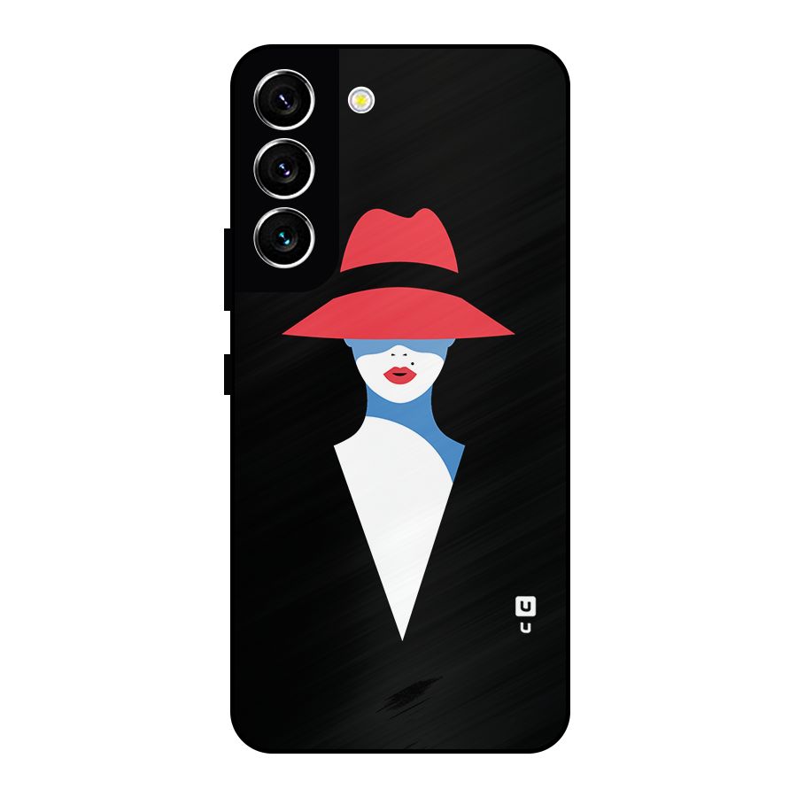 Mysterious Woman Illustration Metal Back Case for Galaxy S22 5G