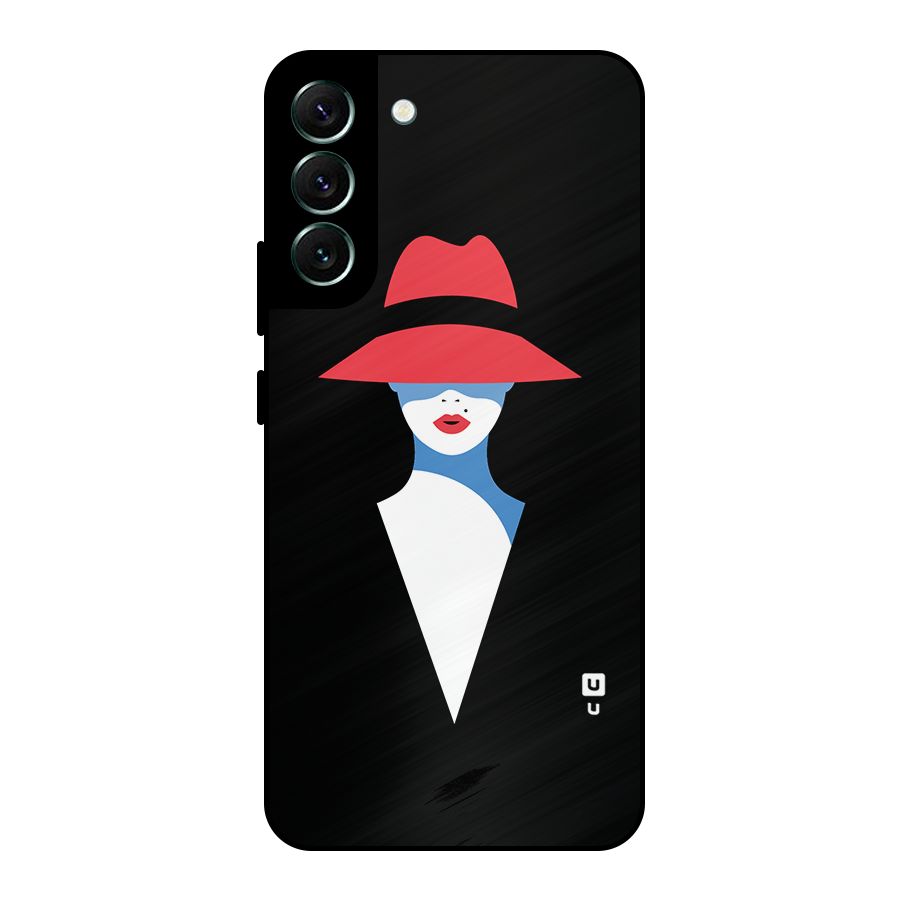 Mysterious Woman Illustration Metal Back Case for Galaxy S22 Plus 5G