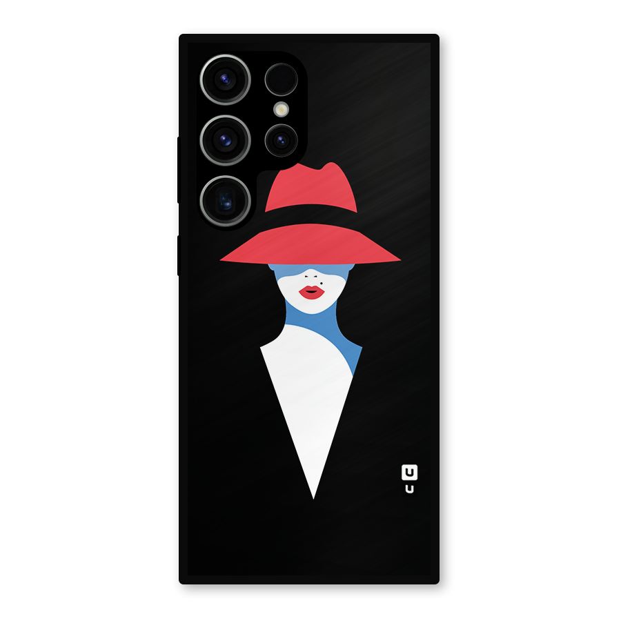 Mysterious Woman Illustration Metal Back Case for Galaxy S23 Ultra