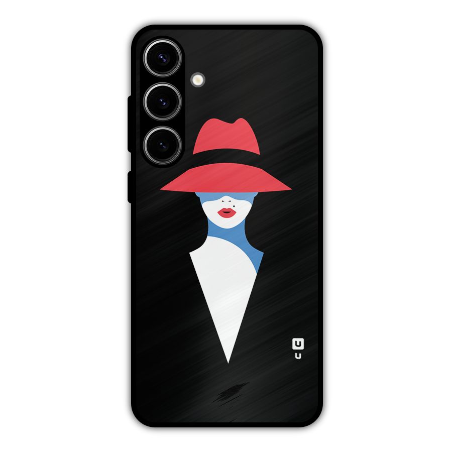 Mysterious Woman Illustration Metal Back Case for Galaxy S24 Plus