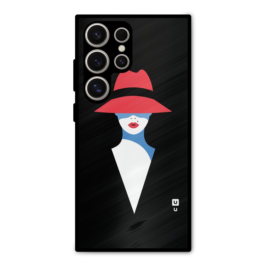 Mysterious Woman Illustration Metal Back Case for Galaxy S24 Ultra