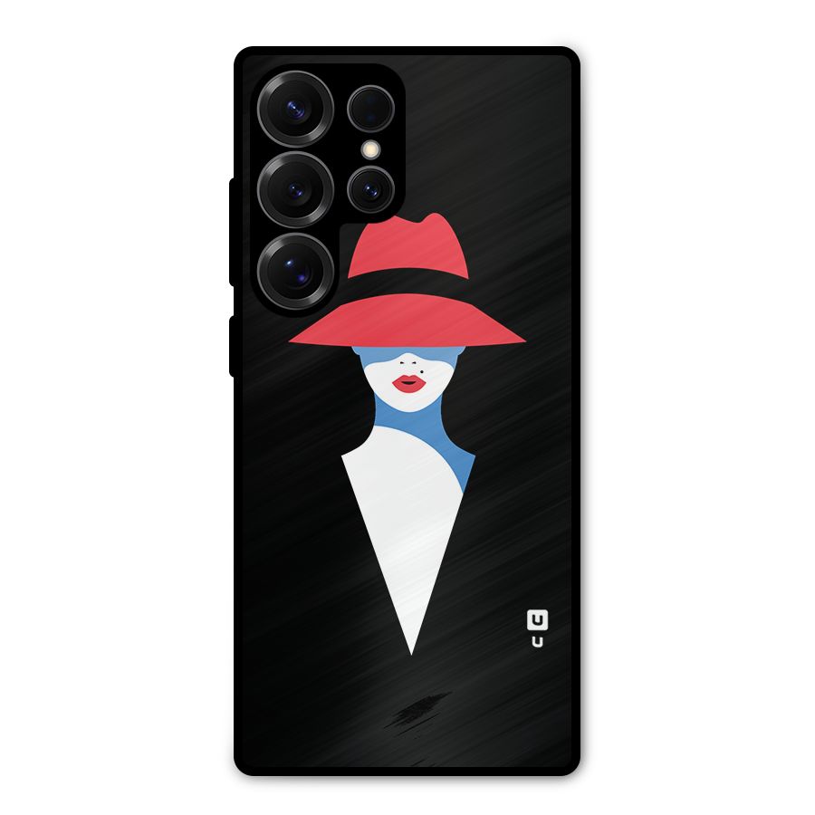 Mysterious Woman Illustration Metal Back Case for Galaxy S25 Ultra